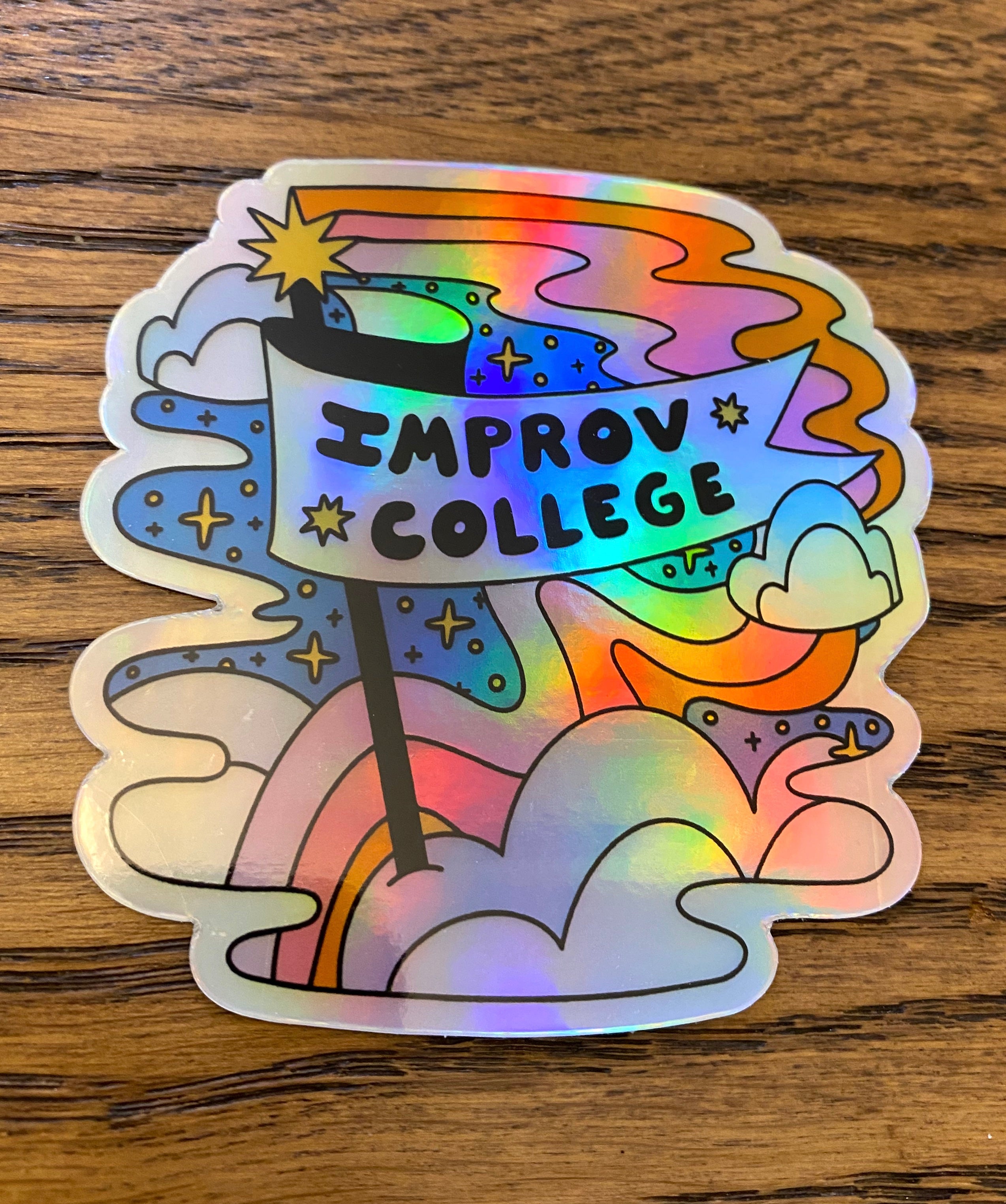 Improv College Holographic Stickers