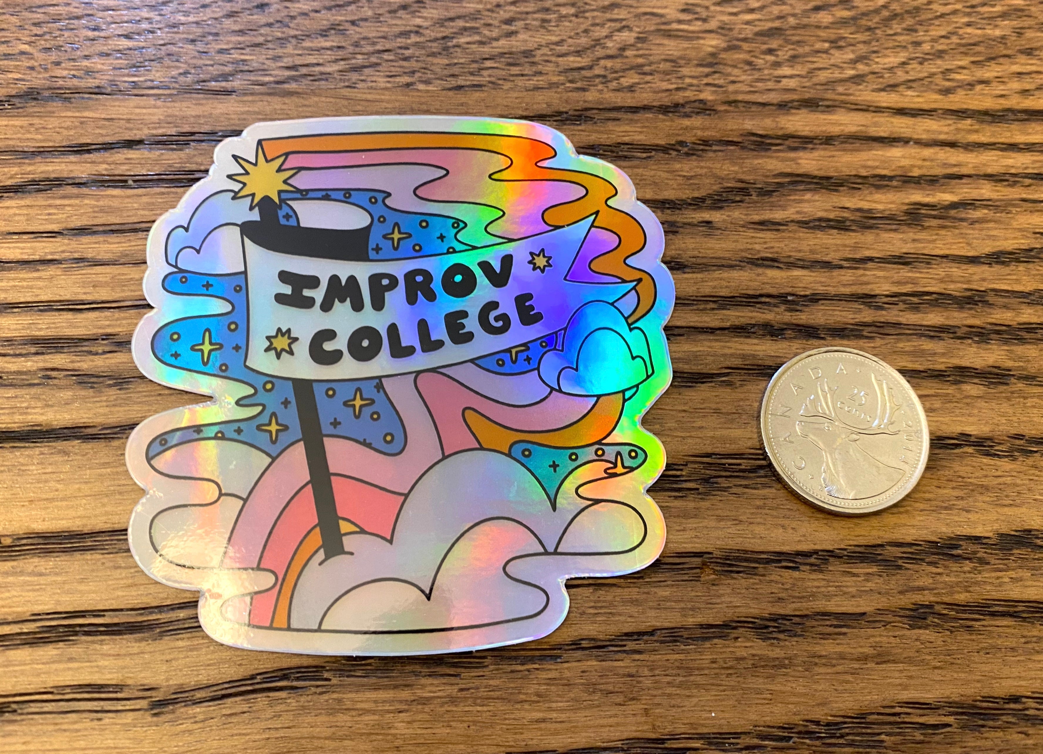 Improv College Holographic Stickers